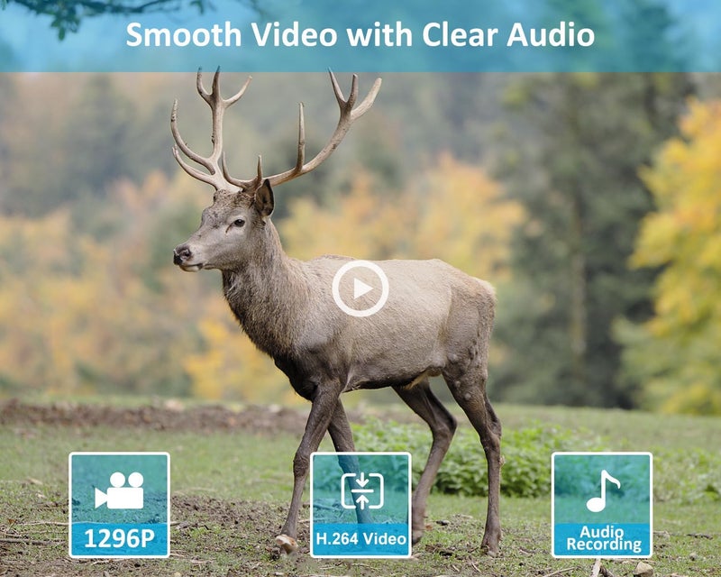 GardePro E5S 2-Pack Trail Camera (Non-Cellular, Non-WiFi), 64MP Photo & 1296P HD Video, 0.1s Trigger, 100ft No-Glow Night Vision, Motion Activated Wildlife Camera - Image 4